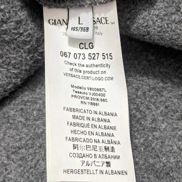 Versace Collection Gray Crewneck Sweatshirt with Black Graphic Logo - Picture 11 of 13